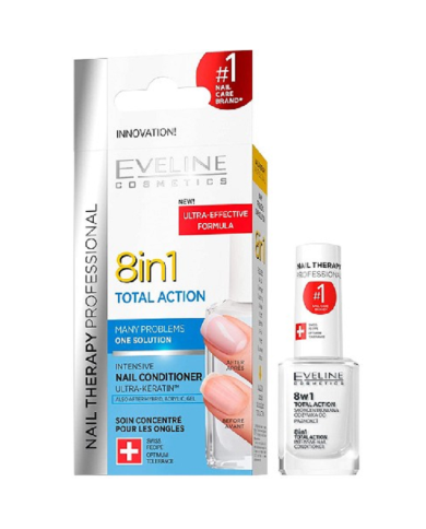 EVELINE TRATAMENTO DE UNHAS 8 EM 1 TOTAL ACTION 12 ML