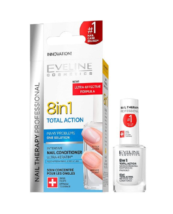 EVELINE TRATAMENTO DE UNHAS 8 EM 1 TOTAL ACTION 12 ML