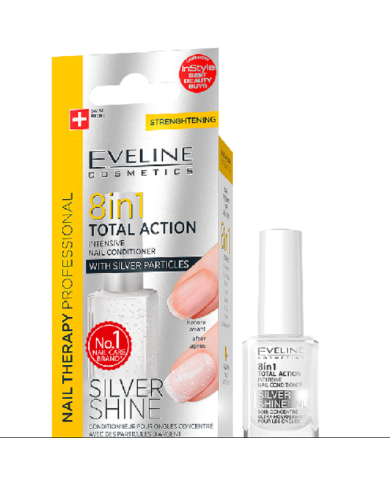 EVELINE TRATAMIENTO DE UÑAS 8 EN 1 ACCIÓN TOTAL PLATA 12 ML