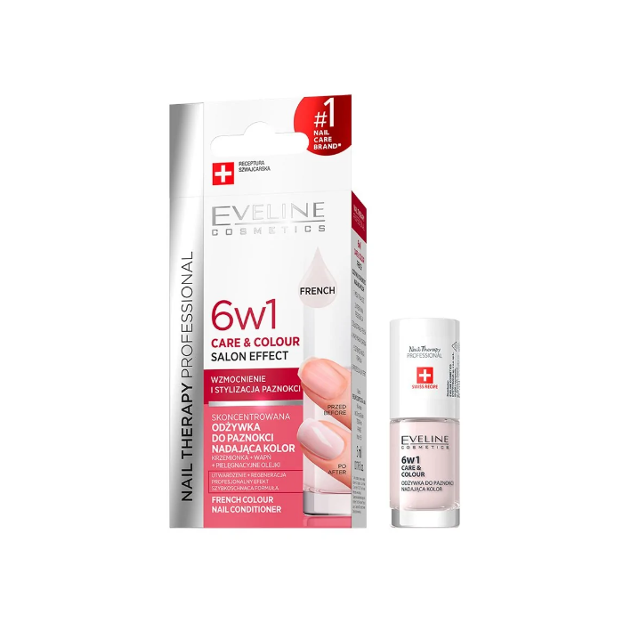 EVELINE TRATAMIENTO DE UÑAS 6 EN 1 CON COLOR FRANCÉS 5 ML