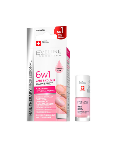 EVELINE TRATAMENTO UNHAS 6 EM 1 COM COR SHIMMER PINK 5 ML