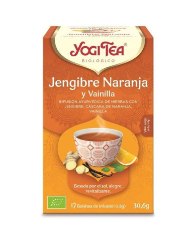 YOGI TEA CHÁ GENGIBRE, LARANJA E BAUNILHA 17 SAQUETAS