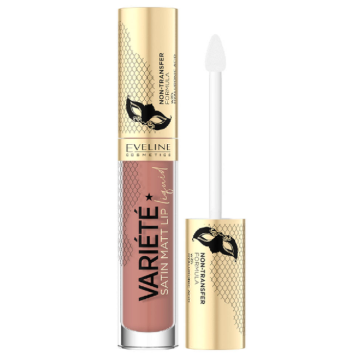 EVELINE VARIÉTÉ SATIN BATOM LÍQUIDO MATE NR 01 CARAMEL CAKE 4.5 ML