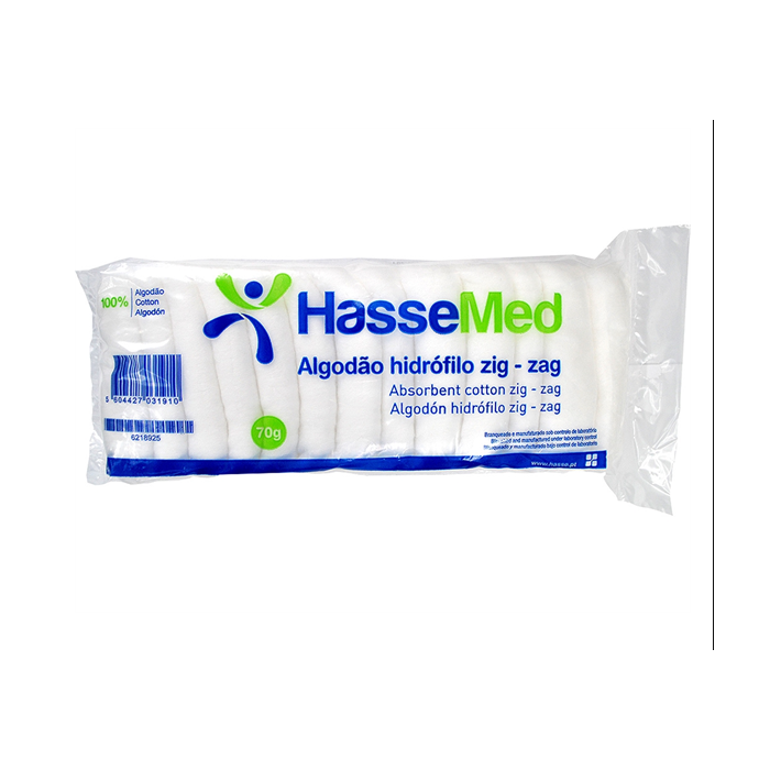 HASSEMED ALGODÃO HIDRÓFILO ZIG ZAG 70 G