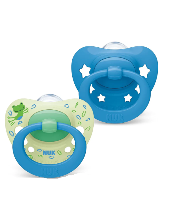 NUK CHUPETE SIGNATURE SILICONA AZUL Y VERDE 6-18M 2 UNIDADES