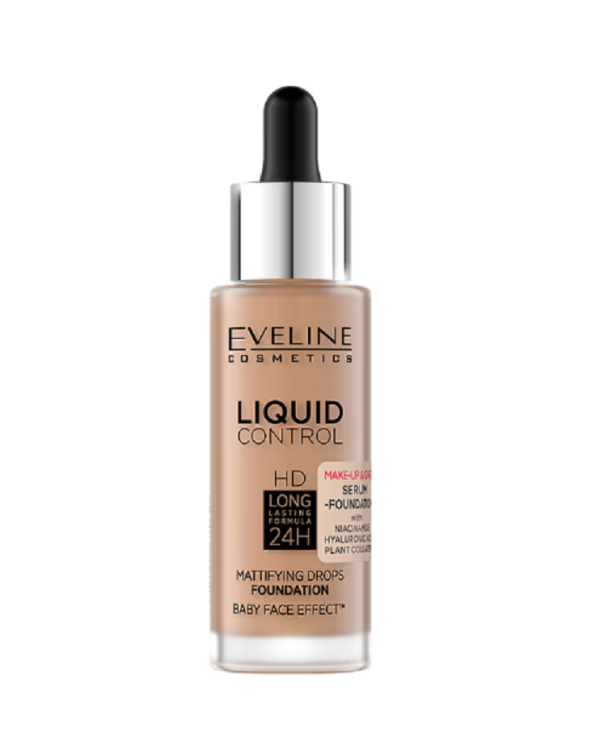 EVELINE LIQUID CONTROL BASE SÉRUM NR 60 SUNNY BEIGE 32 ML