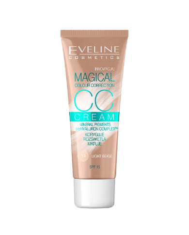EVELINE CC CREAM MAGICAL CORREÇÃO DA COR NR 50 LIGHT BEIGE 30 ML