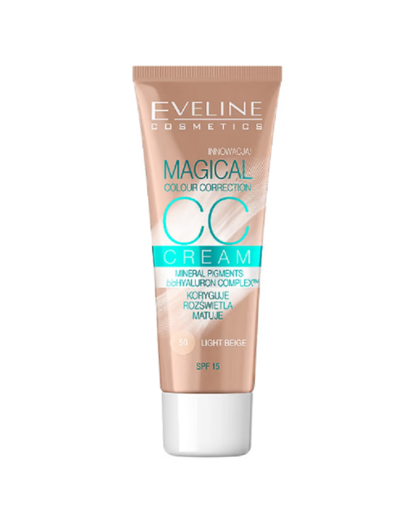 EVELINE CC CREAM MAGICAL CORREÇÃO DA COR NR 50 LIGHT BEIGE 30 ML