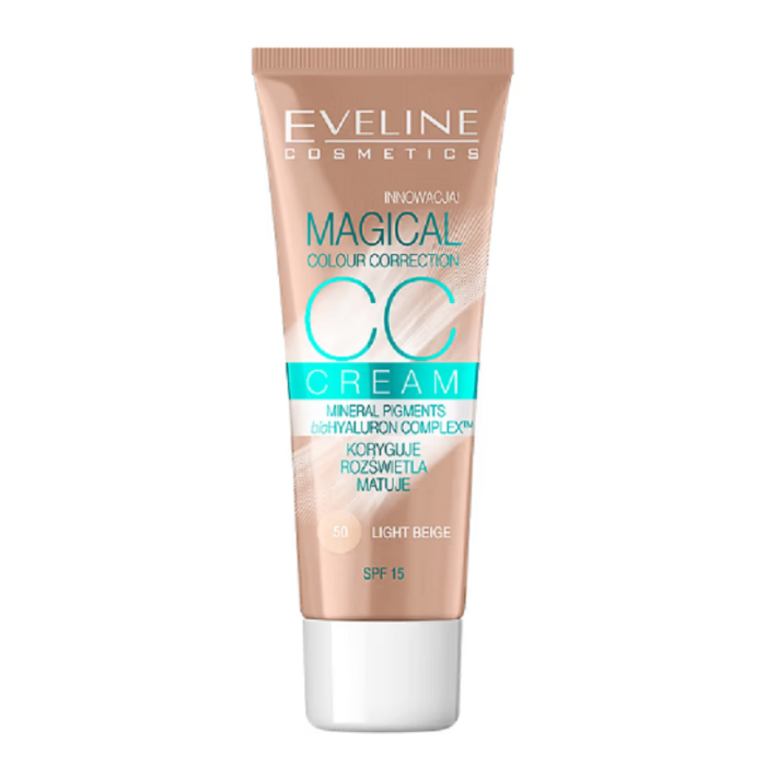 EVELINE CC CREAM MAGICAL CORREÇÃO DA COR NR 50 LIGHT BEIGE 30 ML