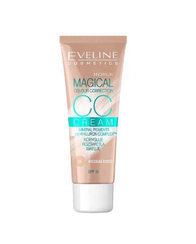 EVELINE CC CREAM MAGICAL CORREÇÃO DA COR NR 52 MEDIUM BEIGE 30 ML