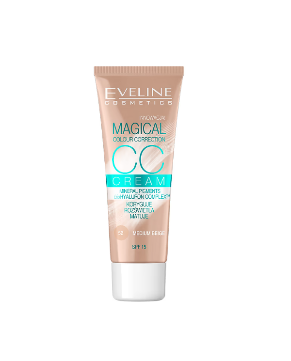 EVELINE CC CREAM MAGICAL CORREÇÃO DA COR NR 52 MEDIUM BEIGE 30 ML