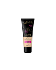 EVELINE SELFIE TIME BASE E CORRETOR 2 EM 1 NR 01 PORCELAN 30 ML