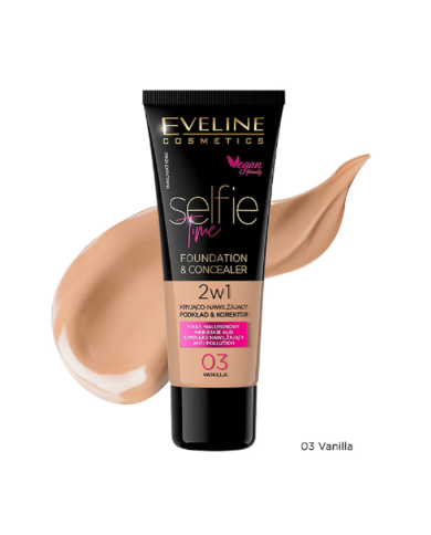 EVELINE SELFIE TIME BASE E CORRETOR 2 EM 1 NR 03 VANILLA 30 ML