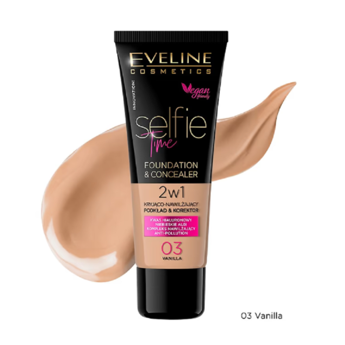 EVELINE SELFIE TIME BASE E CORRETOR 2 EM 1 NR 03 VANILLA 30 ML