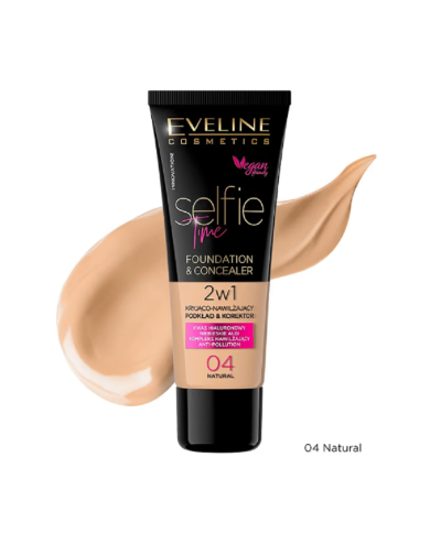 EVELINE SELFIE TIME BASE E CORRETOR 2 EM 1 NR 04 NATURAL 30 ML