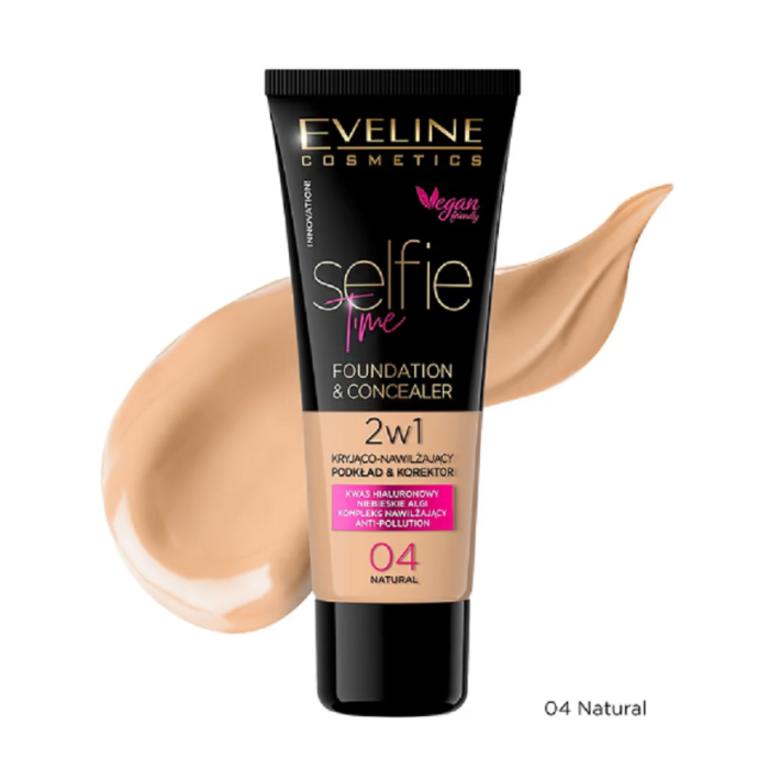 EVELINE SELFIE TIME BASE E CORRETOR 2 EM 1 NR 04 NATURAL 30 ML