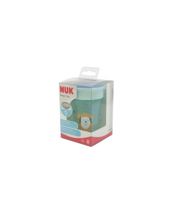 NUK MAGIC CUP +8M - AZUL ESVERDEADO LEÃO 230 ML
