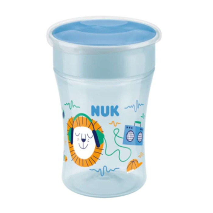 NUK MAGIC CUP +8M - AZUL ESVERDEADO LEÃO 230 ML