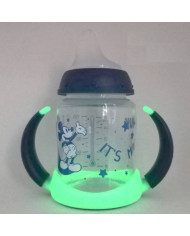 BIBERÓN DE APRENDIZAJE NUK FIRST CHOISE, 150 ml 6-18M MICKEY BRILLA EN LA OSCURIDAD AZUL