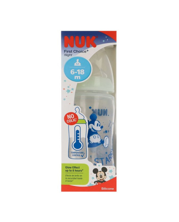 NUK BIBERÃO FIRST CHOICE NIGHT MICKEY 6-18M - 300 ML