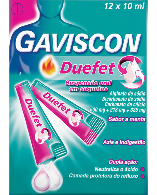 GAVISCON DUEFET 500/213/325 SUSPENSÃO ORAL 12X10ML