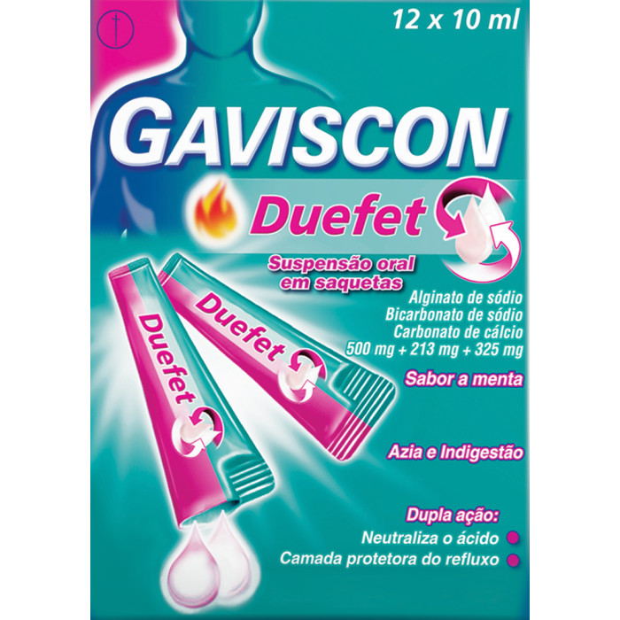 GAVISCON DUEFET 500/213/325 SUSPENSIÓN ORAL 12X10ML