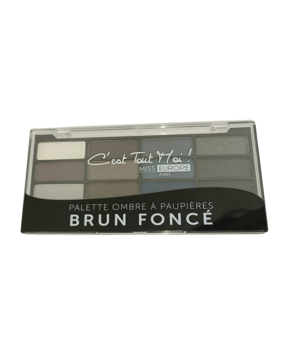 MISS EUROPE SOMBRA DE OLHOS COM 12 CORES Nº1 BRUN FONCÉ 12X1G