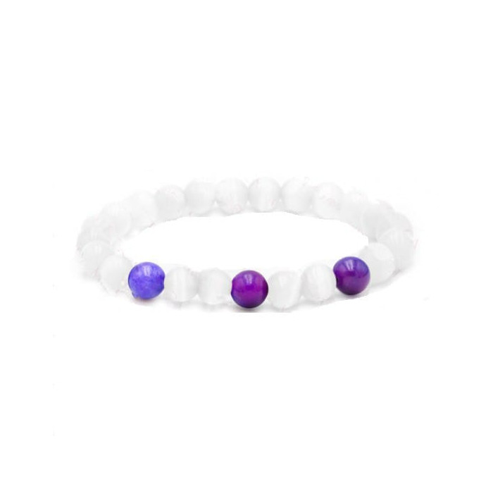 PULSERA PROTECTORA DE SELENITA Y SUGILITA 1 UNIDAD