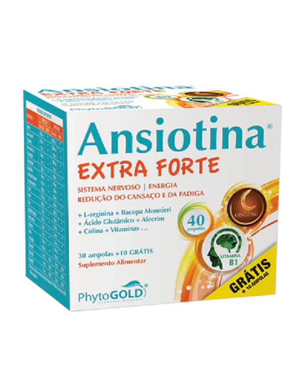ANSIOTINA EXTRA FORTE 30 AMPOLAS + 10 GRÁTIS
