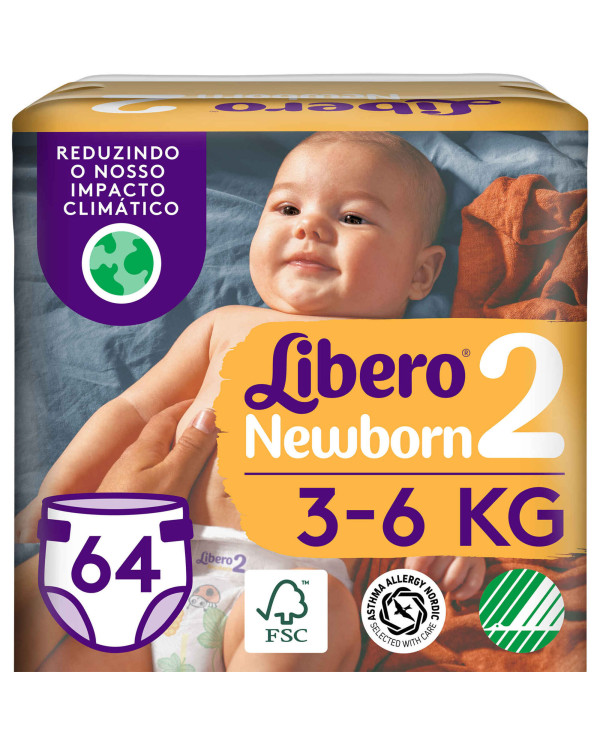 LIBERO NEWBORN TAMANHO 2  3-6Kg 34 UNID