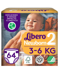 LIBERO NEWBORN TAMANHO 2  3-6Kg 34 UNID