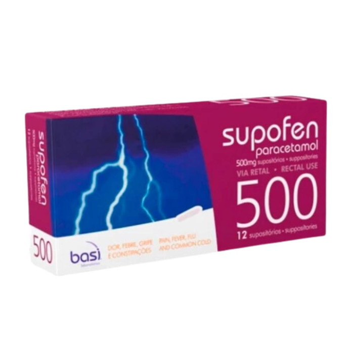 SUPOFEN 500 MG 12 SUPOSITÓRIOS