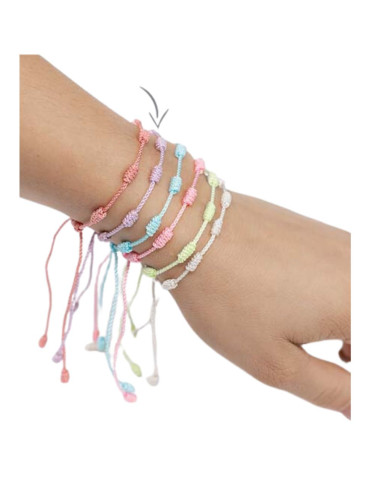 PULSERA 7 NUDOS - ROSA 1 UNIDAD