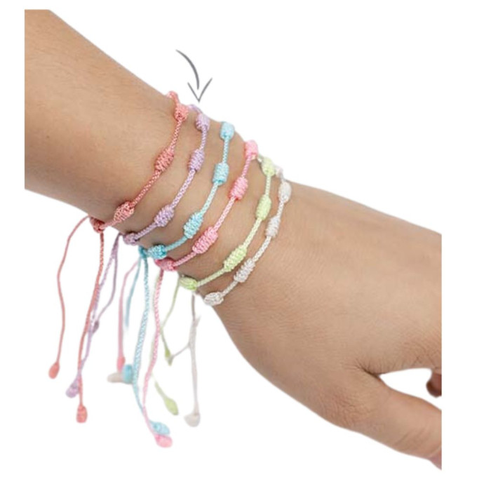 PULSERA 7 NUDOS - ROSA 1 UNIDAD