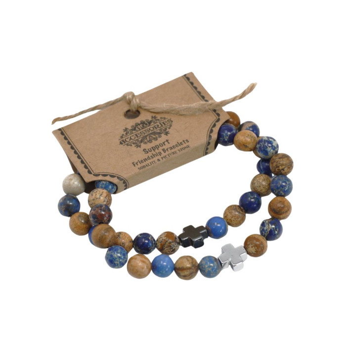 copy of Pulseira da Amizade Harmonia - Rainbow Gemstones Conj 2 unid