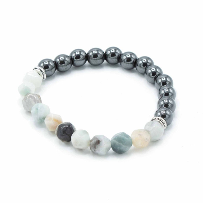 PULSEIRA PEDRA PRECIOSAS TALHADAS - JADE MONTANHA MAGNÉTICO 1UNID