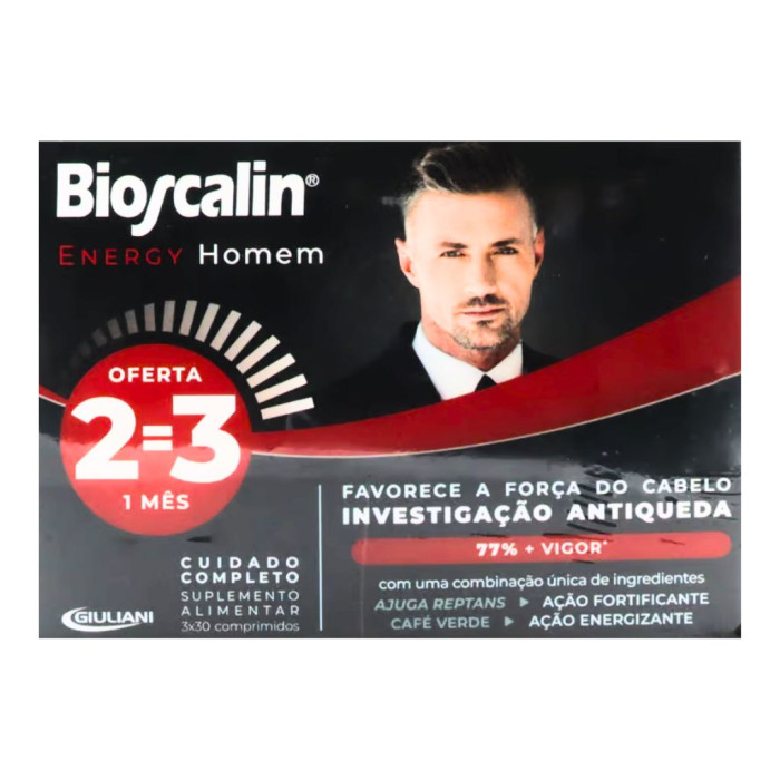 BIOSCALIN ENERGY HOMEM ANTI-QUEDA PACK TRIPLO 3x30 COMPRIMIDOS