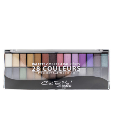 MISS EUROPE PALETA DE SOMBRA DE OLHOS COM 28 CORES - 16.9G