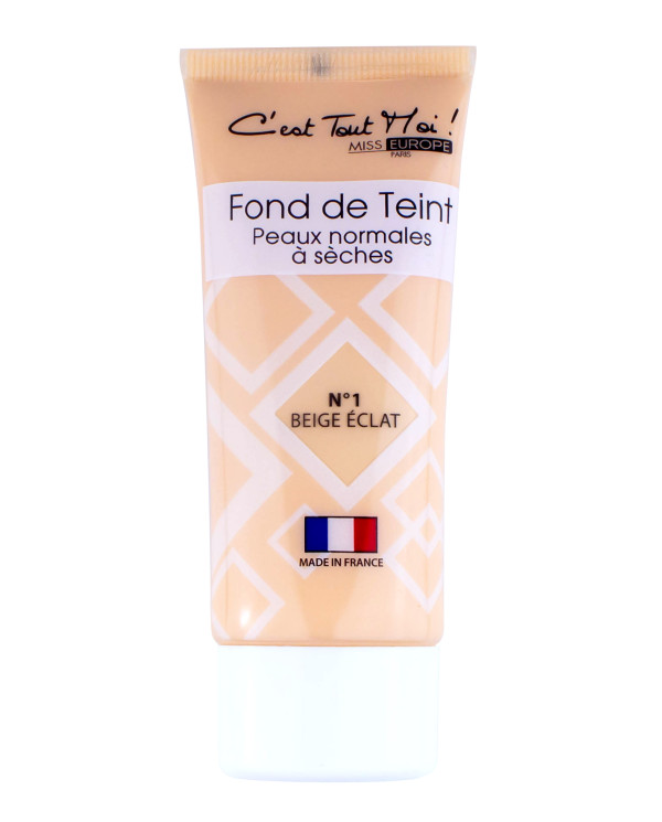 MISS EUROPE BASE PARA PIEL NORMAL A SECA N°01 BEIGE CLARO - 35ML