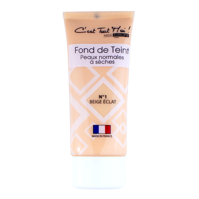 MISS EUROPE BASE PARA PIEL NORMAL A SECA N°01 BEIGE CLARO - 35ML