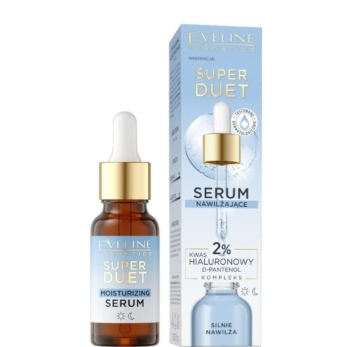 EVELINE SUPER DUET SUERO HIDRATANTE CON ÁCIDO HIALURÓNICO AL 2% 18 ML