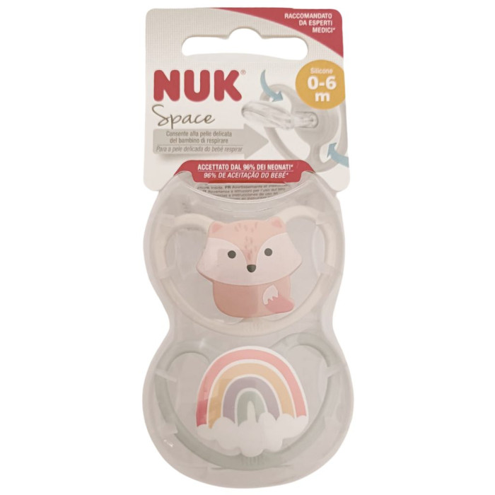 NUK SPACE CHUPETE SILICONA FOX/RAINBOW 2 UNI 0-6M