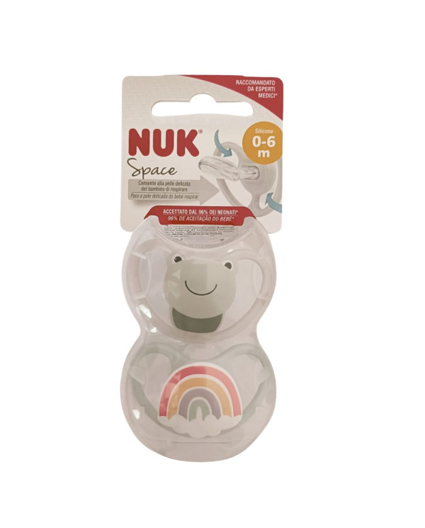 NUK SPACE CHUPETE SILICONA SAPO/RAINBOW 2 UNI 0-6M