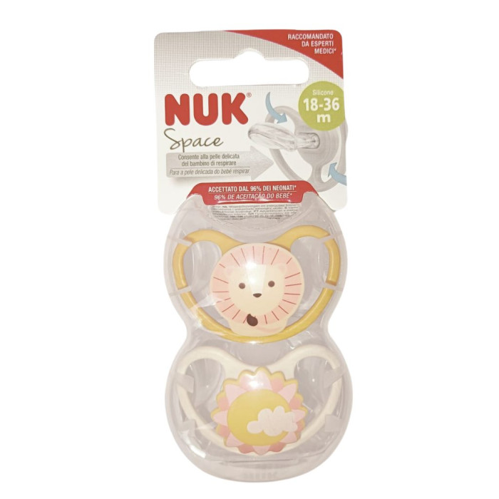 NUK SPACE SILICONE LEÃO/SOL 2 UNI 18-36M