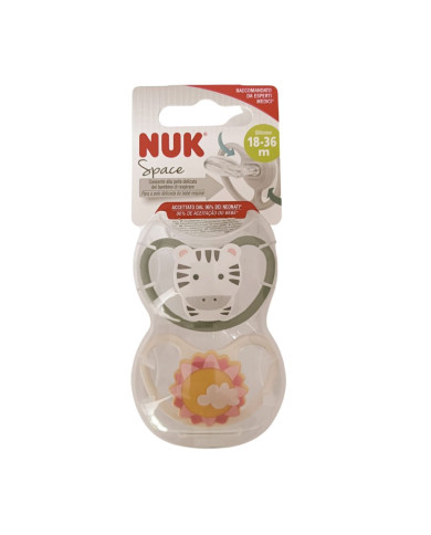 NUK SPACE SILICONA ZEBRA/SOL 2 UNI 18-36M