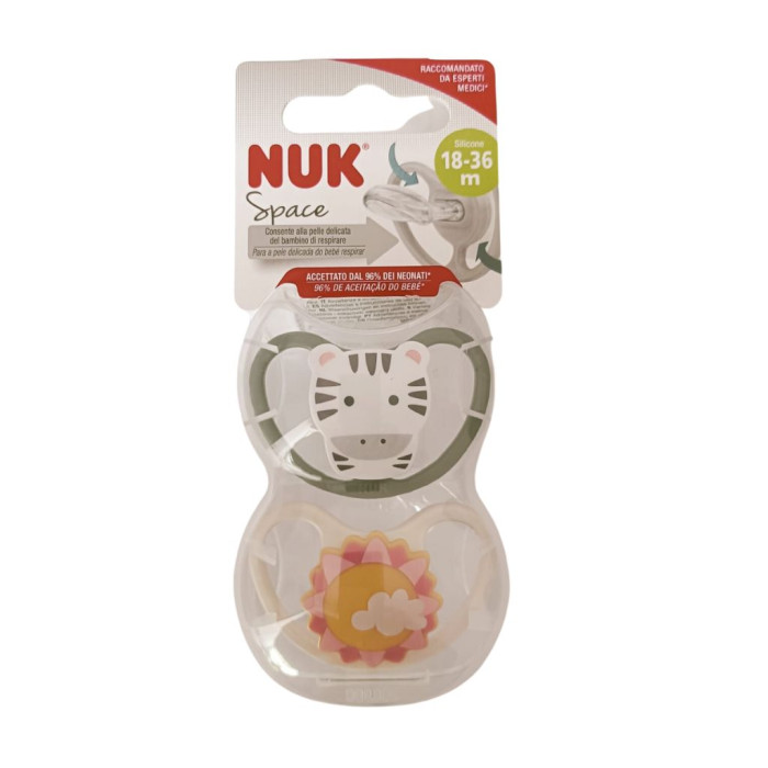 NUK SPACE SILICONA ZEBRA/SOL 2 UNI 18-36M