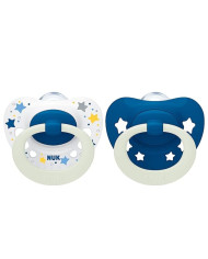 NUK CHUPETE SIGNATURE NIGTH ESTRELLAS AZUL SILICONA 0-6 M 2 UNID