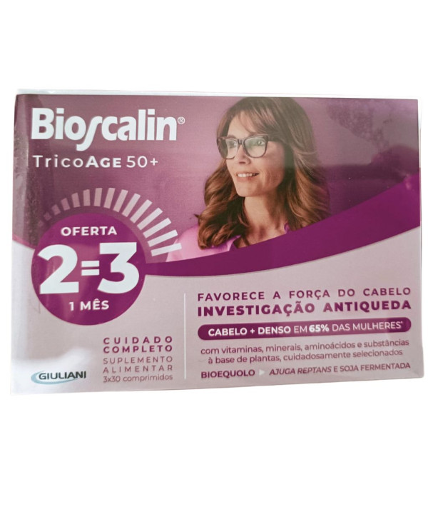 BIOSCALIN TRICOAGE 50+30 COMPRIMIDOS ANTICAÍDA DEL CABELLO ENVASE TRIPLE