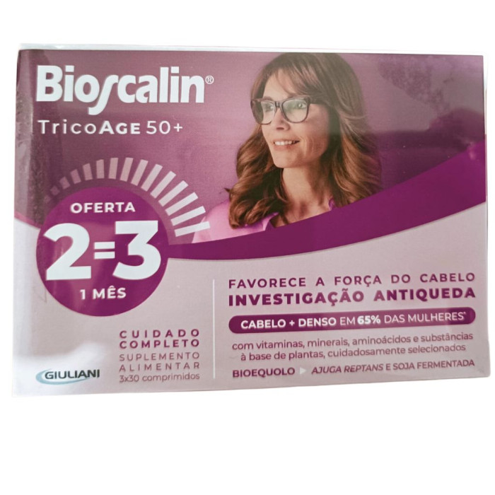 BIOSCALIN TRICOAGE 50+30 COMPRIMIDOS ANTICAÍDA DEL CABELLO ENVASE TRIPLE