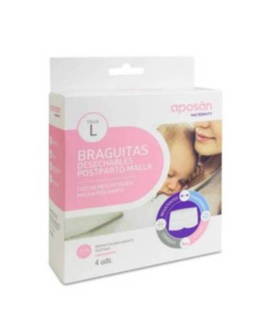 APOSAN ROPA INTERIOR MATERNIDAD POST-PARTO DESECHABLE TALLA L 4 UNIDADES
